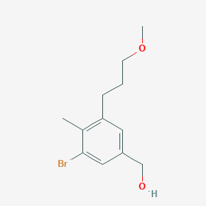 molecular formula C12H17BrO2 B13853461 [3-Bromo-5-(3-methoxypropyl)-4-methylphenyl]methanol 
