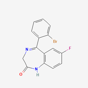 molecular formula C15H10BrFN2O B13853645 5-(2-Bromophenyl)-7-fluoro-1,3-dihydro-2H-1,4-benzodiazepin-2-one CAS No. 153873-96-2