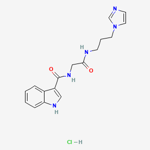 molecular formula C17H20ClN5O2 B13853652 N-[2-(3-imidazol-1-ylpropylamino)-2-oxoethyl]-1H-indole-3-carboxamide;hydrochloride 