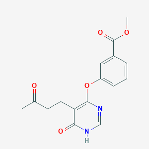 molecular formula C16H16N2O5 B13853699 methyl 3-[[6-oxo-5-(3-oxobutyl)-1H-pyrimidin-4-yl]oxy]benzoate 