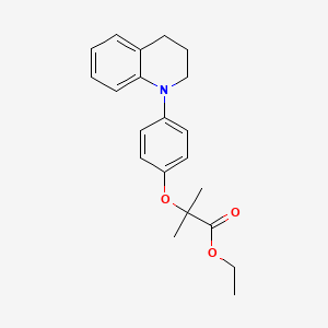 molecular formula C21H25NO3 B13853710 ethyl 2-[4-(3,4-dihydro-2H-quinolin-1-yl)phenoxy]-2-methylpropanoate 
