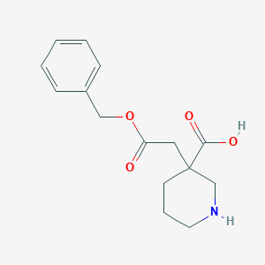 molecular formula C15H19NO4 B13853770 3-(2-Oxo-2-phenylmethoxyethyl)piperidine-3-carboxylic acid 