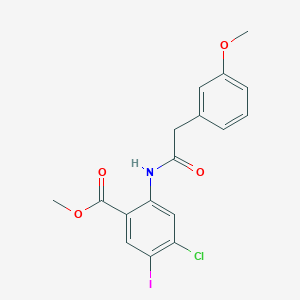 molecular formula C17H15ClINO4 B13853788 Methyl 4-chloro-5-iodo-2-[[2-(3-methoxyphenyl)acetyl]amino]benzoate 