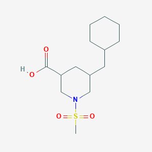 molecular formula C14H25NO4S B13853841 5-(Cyclohexylmethyl)-1-methylsulfonylpiperidine-3-carboxylic acid 