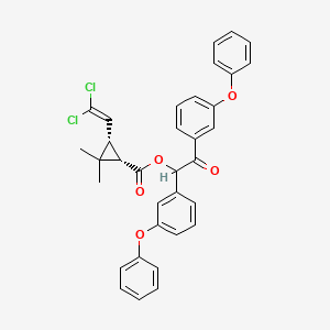 molecular formula C34H28Cl2O5 B13853863 cis-2-Oxo-1,2-bis(3-phenoxyphenyl)ethyl ester 3-(2,2-dichloroethenyl)-2,2-dimethylcyclopropanecarboxylic Acid 