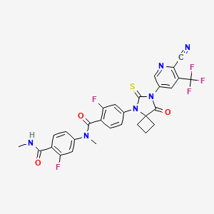 molecular formula C29H21F5N6O3S B13853914 4-(7-(6-Cyano-5-(trifluoromethyl)pyridin-3-yl)-8-oxo-6-thioxo-5,7-diazaspiro[3.4]octan-5-yl)-2-fluoro-N-(3-fluoro-4-(methylcarbamoyl)phenyl)-N-methylbenzamide 