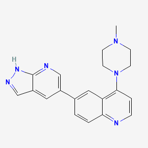 molecular formula C20H20N6 B13853932 4-(4-methylpiperazin-1-yl)-6-(1H-pyrazolo[3,4-b]pyridin-5-yl)quinoline 