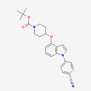 molecular formula C25H27N3O3 B13853936 Tert-butyl 4-[1-(4-cyanophenyl)indol-4-yl]oxypiperidine-1-carboxylate 