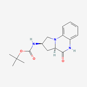 molecular formula C16H21N3O3 B13853953 tert-Butyl ((2R,3aS)-4-Oxo-1,2,3,3a,4,5-hexahydropyrrolo[1,2-a]quinoxalin-2-yl)carbamate 