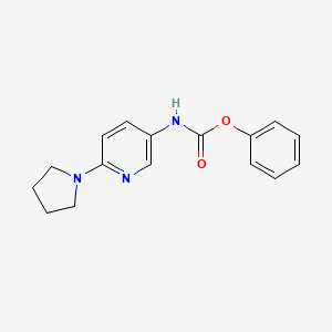 molecular formula C16H17N3O2 B13854050 Phenyl 6-(pyrrolidin-1-yl)pyridin-3-ylcarbamate 