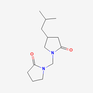 molecular formula C13H22N2O2 B13854066 4-Isobutyl-1-((2-oxopyrrolidin-1-yl)methyl)pyrrolidin-2-one 
