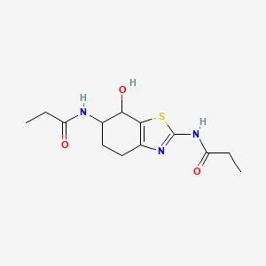 molecular formula C13H19N3O3S B13854089 N,N'-(7-Hydroxy-4,5,6,7-tetrahydrobenzo[d]thiazole-2,6-diyl)dipropionamide 