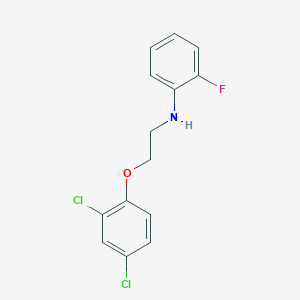 molecular formula C14H12Cl2FNO B1385412 N-[2-(2,4-Dichlorophenoxy)ethyl]-2-fluoroaniline CAS No. 1040685-71-9
