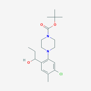 molecular formula C19H29ClN2O3 B13854127 Tert-butyl 4-[5-chloro-2-(1-hydroxypropyl)-4-methylphenyl]piperazine-1-carboxylate 