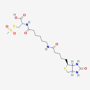 molecular formula C20H34N4O7S3 B13854205 N-[6-(Biotinamido)hexanoyl]-(R)-2-amino-2-carboxyethylmethanethiosulfonate 