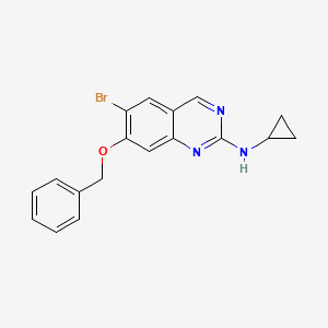 molecular formula C18H16BrN3O B13854217 6-bromo-N-cyclopropyl-7-phenylmethoxyquinazolin-2-amine 
