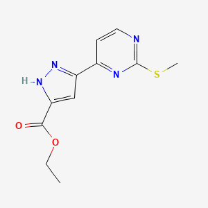 molecular formula C11H12N4O2S B13854222 ethyl 3-(2-methylsulfanylpyrimidin-4-yl)-1H-pyrazole-5-carboxylate 