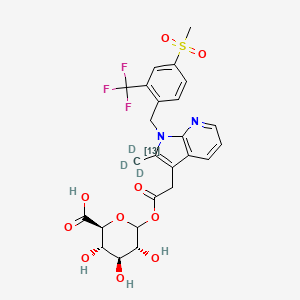 molecular formula C25H25F3N2O10S B13854273 Fevipiprant Acyl Glucuronide-13CD3 