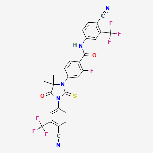 molecular formula C28H16F7N5O2S B13854305 Enzalutamide N-2'-(Trifluoromethyl)benzonitrile 