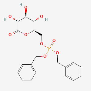 molecular formula C20H23O9P B13854354 Dibenzyl (((2R,3S,4S,5R)-3,4,5-Trihydroxy-6-oxotetrahydro-2H-pyran-2-yl)methyl) Phosphate 