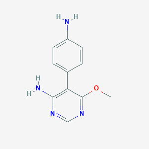 molecular formula C11H12N4O B13854447 5-(4-Aminophenyl)-6-methoxypyrimidin-4-amine 