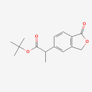 molecular formula C15H18O4 B13854460 tert-butyl 2-(1-oxo-3H-2-benzofuran-5-yl)propanoate 