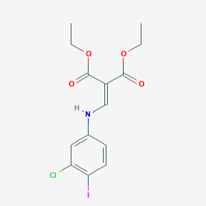 molecular formula C14H15ClINO4 B13854499 Diethyl 2-((3-chloro-4-iodophenylamino)methylene)malonate 