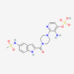 molecular formula C19H22N6O7S2 B13854588 4'-HydroxyN-DesisopropylDelavirdine4'-O-Sulfate 