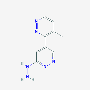 molecular formula C9H10N6 B13854601 6'-Hydrazino-4-methyl-3,4'-bipyridazine 