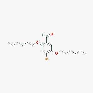 molecular formula C19H29BrO3 B13854667 4-Bromo-2,5-bis(hexyloxy)benzaldehyde 