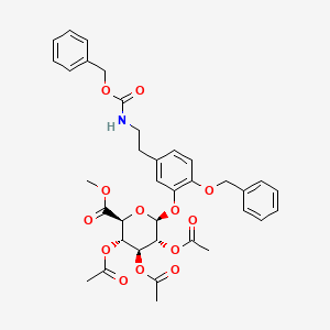 molecular formula C36H39NO13 B13854683 N-Benzyloxycarbonyl-4-O-benzyl Dopamine Tri-O-acetyl-3-Beta-D-Glucuronic Acid Methyl Ester 