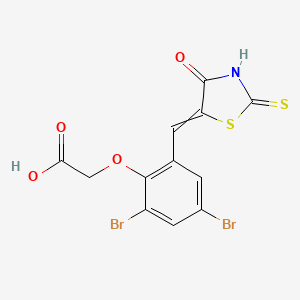molecular formula C12H7Br2NO4S2 B13854710 [2,4-dibromo-6-[(4-oxo-2-thioxo-5-thiazolidinylidene)methyl]phenoxy]-acetic Acid 