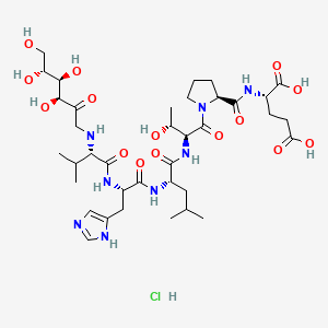 molecular formula C37H61ClN8O15 B13854724 Fructose Val-His-Leu-Thr-Pro-Glu Hydrochloride Salt 