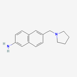 molecular formula C15H18N2 B13854766 6-(Pyrrolidin-1-ylmethyl)naphthalen-2-amine 