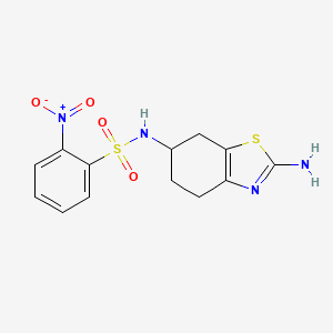 molecular formula C13H14N4O4S2 B13854769 N-2-Amino-4,5,6,7-tetrahydro-6-benzothiazolyl]-2-nitrobenzenesulfonamide 
