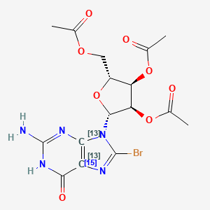 molecular formula C16H18BrN5O8 B13854793 8-Bromo-2',3',5'-tri-O-acetylguanosine-13C2,15N 
