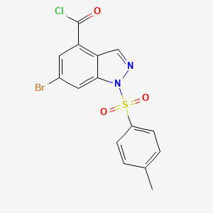 molecular formula C15H10BrClN2O3S B13854898 6-Bromo-1-(4-methylphenyl)sulfonylindazole-4-carbonyl chloride 
