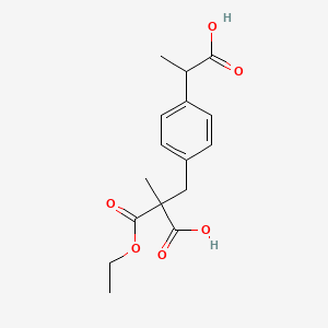 molecular formula C16H20O6 B13854906 Des-2-(4-Isobutyl) 2-(4-(1-Carboxyethyl)-3-ethoxy-2-methyl-3-oxo Ibuprofen 