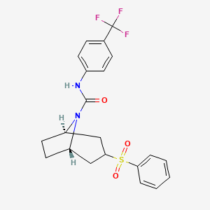 molecular formula C21H21F3N2O3S B13854932 (1S,5R)-3-(benzenesulfonyl)-N-[4-(trifluoromethyl)phenyl]-8-azabicyclo[3.2.1]octane-8-carboxamide 