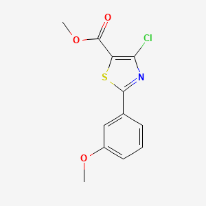 molecular formula C12H10ClNO3S B13854964 4-Chloro-5-methoxycarbonyl-2-(3-methoxyphenyl) thiazole 