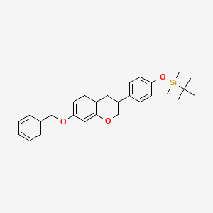 molecular formula C28H36O3Si B13855080 tert-butyl-dimethyl-[4-(7-phenylmethoxy-3,4,4a,5-tetrahydro-2H-chromen-3-yl)phenoxy]silane 