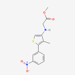 molecular formula C14H14N2O4S B13855134 Methyl 2-(4-methyl-5-(3-nitrophenyl)thiophen-3-ylamino)acetate 