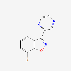 molecular formula C11H6BrN3O B13855227 7-Bromo-3-pyrazin-2-yl-1,2-benzoxazole 