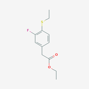 molecular formula C12H15FO2S B13855284 Ethyl 2-(4-ethylsulfanyl-3-fluorophenyl)acetate 