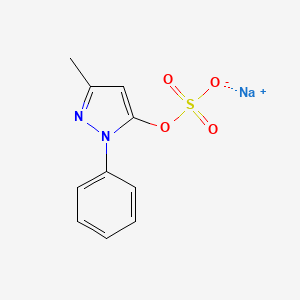 molecular formula C10H9N2NaO4S B13855352 sodium;(5-methyl-2-phenylpyrazol-3-yl) sulfate 