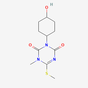 molecular formula C11H17N3O3S B13855441 Hydroxycyclohexyl)-1-methyl-6-(methylthio)triazine-dione 