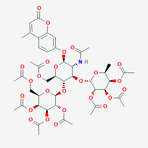 molecular formula C46H57NO25 B13855477 Lewis X Trisaccharide 4-Methylumbelliferyl Glycoside Nonaacetate 