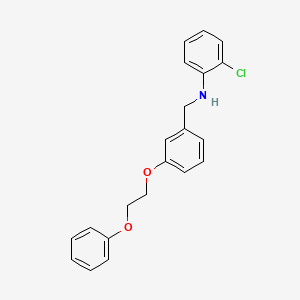 molecular formula C21H20ClNO2 B1385563 2-Chloro-N-[3-(2-phenoxyethoxy)benzyl]aniline CAS No. 1040690-30-9