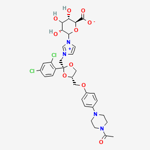molecular formula C32H36Cl2N4O10 B13855641 Ketoconazole Glucuronide (Technical Grade) 