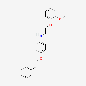 molecular formula C23H25NO3 B1385568 N-[2-(2-Methoxyphenoxy)ethyl]-4-(phenethyloxy)-aniline CAS No. 1040694-02-7